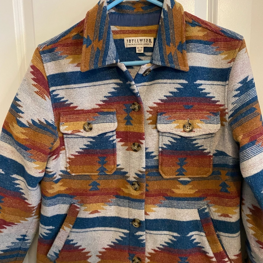 Idyllwind Multicolor Aztec Wool Blend Shacket/Jacket - Picture 3 of 8